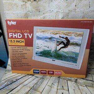 Tyler 13.3” Portable FHD TV LCD Monitor 1080p White TTV707-13-WH
